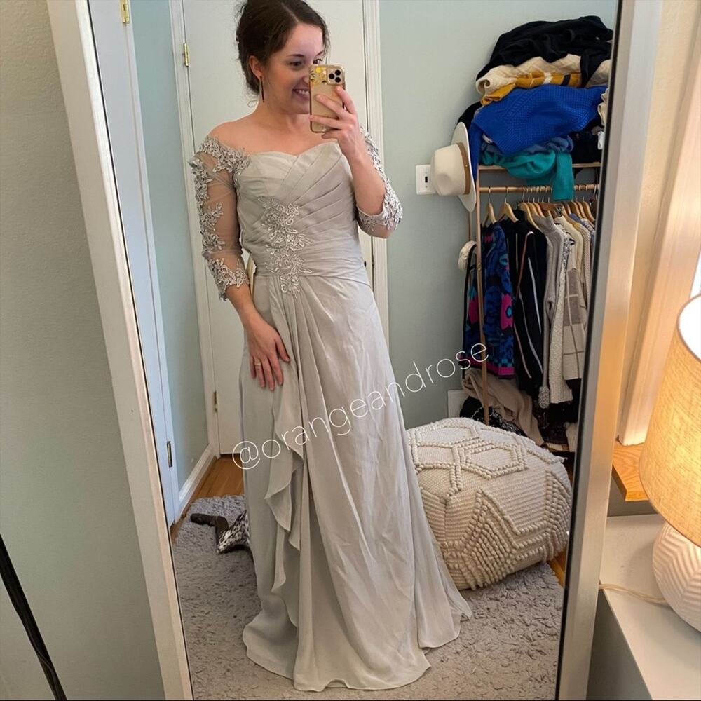 NWT LANTING Gray Bridesmaid Dress - Picture 6 of 12
